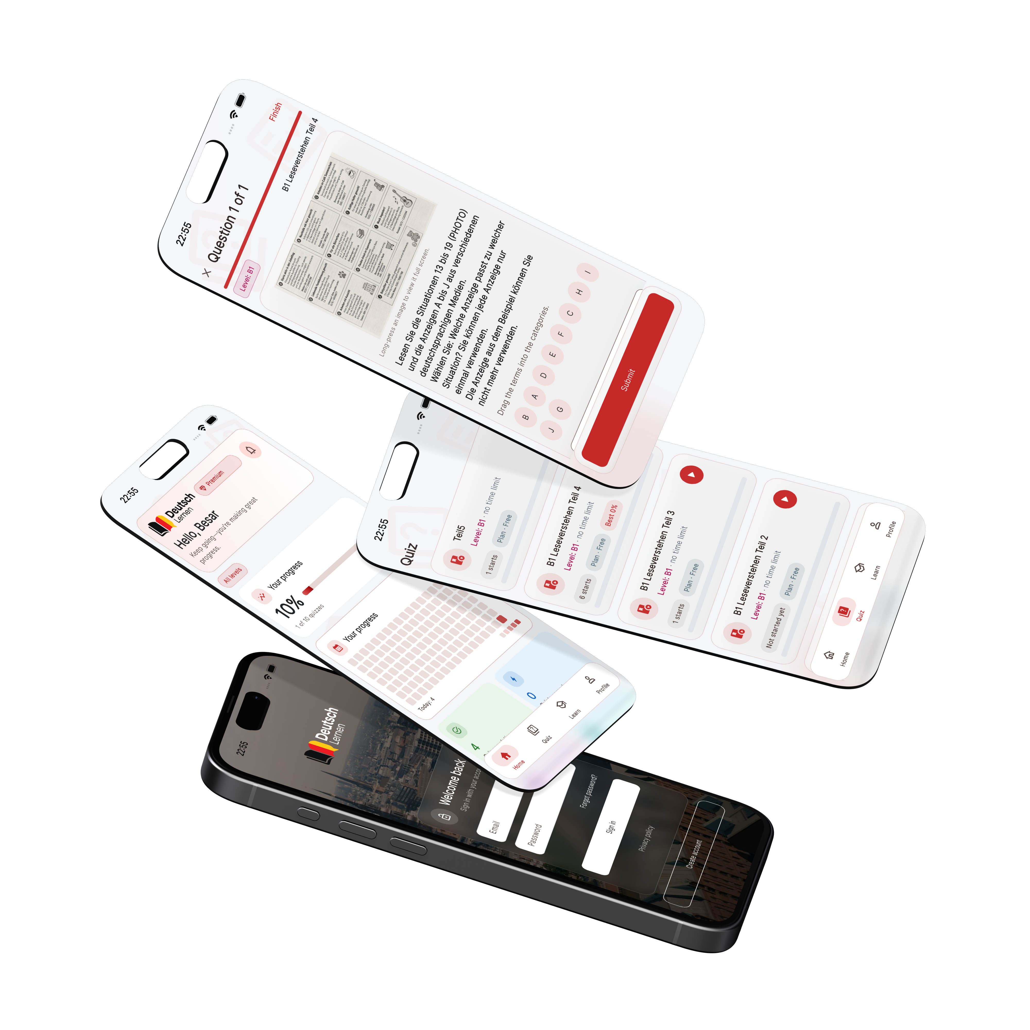 Deutsch Lernen App Screens